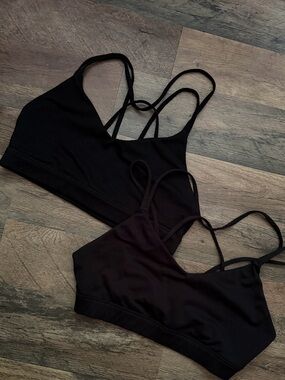Old Navy Black Strappy Comfort Sports Bras Medium - Bundle of Two No Pads